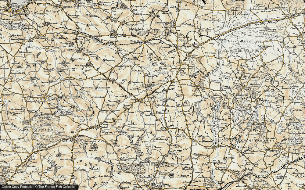 Old Map of Historic Map covering Benallack in 1900