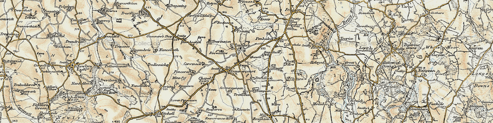 Old map of Benallack in 1900