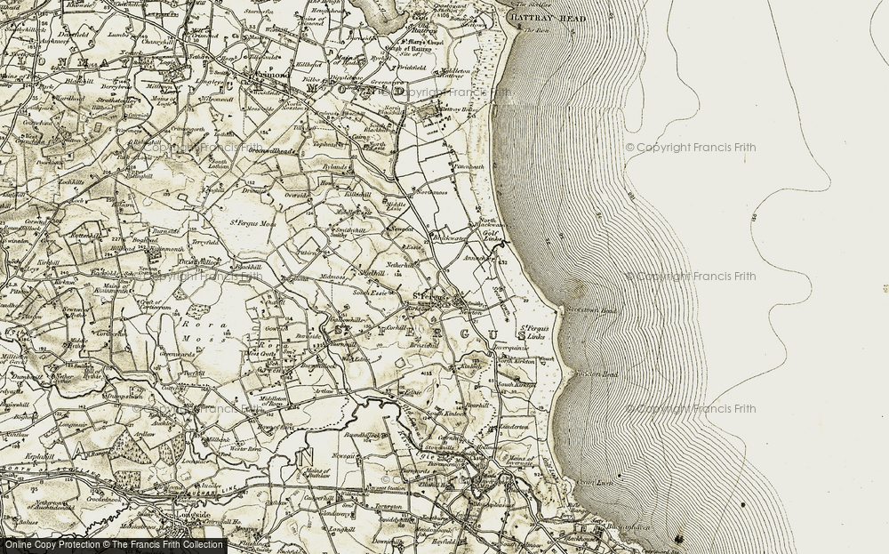 Old Map of St Fergus, 1909-1910 in 1909-1910