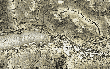 Old map of Am Bioran in 1906-1907