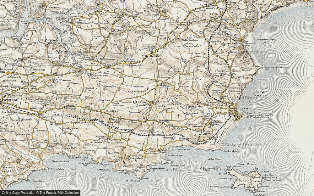 Old Map of St Florence, 1901-1912 in 1901-1912