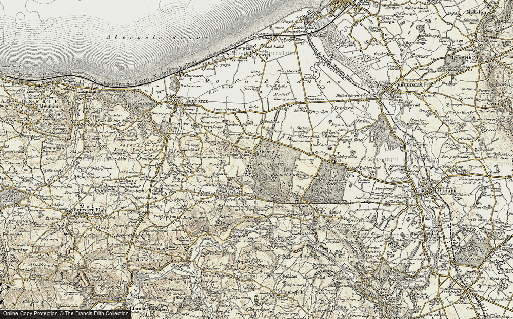 Old Map of Historic Map covering Bodoryn Fawr in 1902-1903