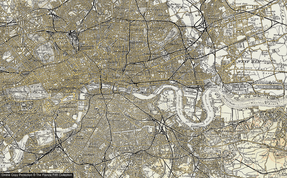 Old Map of Historic Map covering St Katherine Docks in 1897-1902