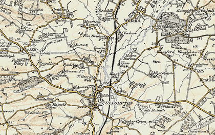 Old map of St George's Well in 1898-1900