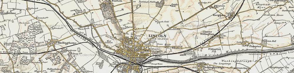 Old map of St Giles in 1902-1903