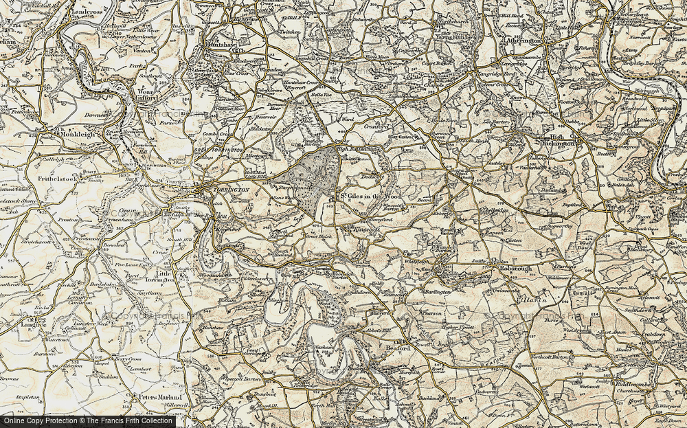 Old Map of St Giles in the Wood, 1899-1900 in 1899-1900