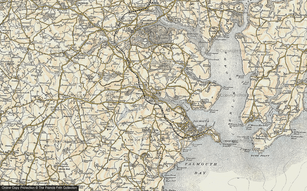 Old Map of St Gluvias, 1900 in 1900
