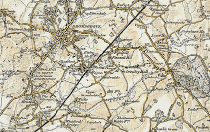 Old map of St Godwalds in 1901-1902