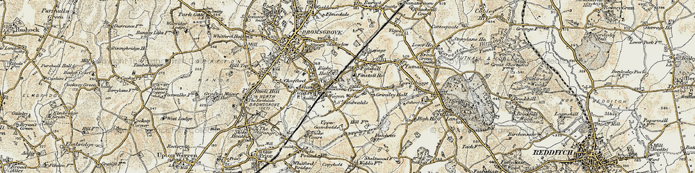 Old map of St Godwalds in 1901-1902