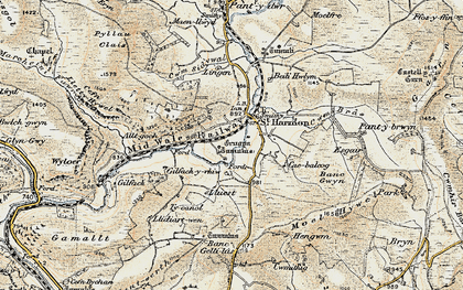 Old map of Banc Gelli-las in 1901-1903