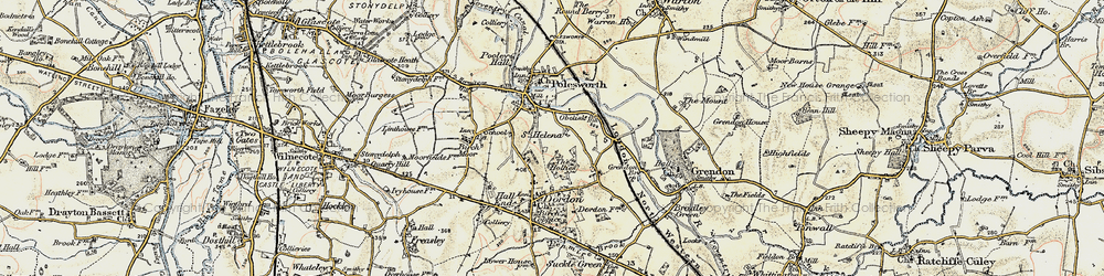 Old map of St Helena in 1901-1902