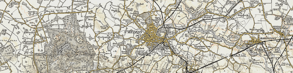 Old map of St Helens in 1903