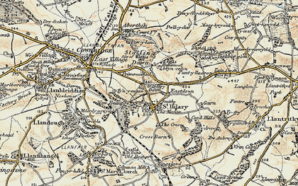 Old map of St Hilary in 1899-1900