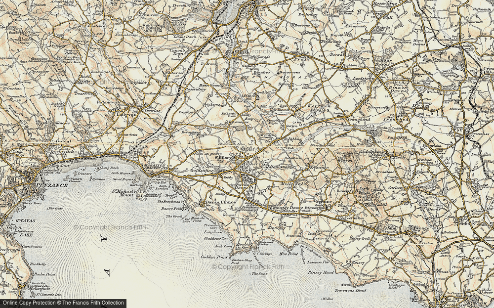 Old Map of Historic Map covering Ennys in 1900