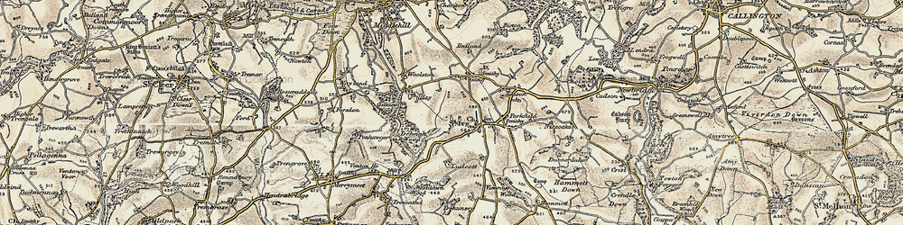 Old map of St Ive in 1900