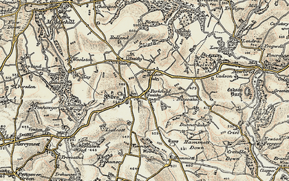 Old map of St Ive Cross in 1899-1900