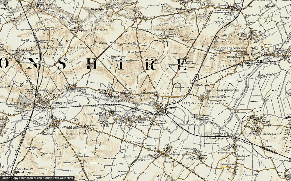 Old Map of St Ives, 1901 in 1901