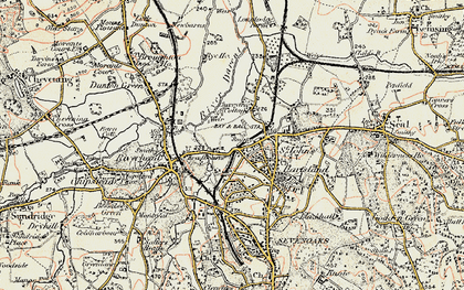 Old map of River Darent in 1897-1898