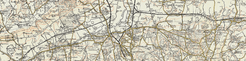 Old map of River Darent in 1897-1898