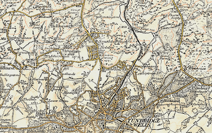 Old map of St John's in 1897-1898