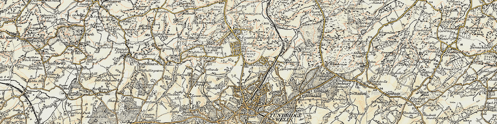 Old map of St John's in 1897-1898