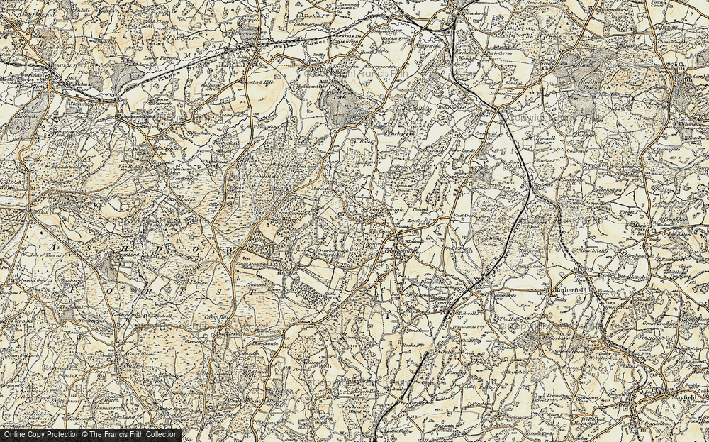 Old Map of Historic Map covering Beechen Wood in 1898
