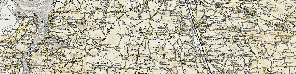 Old map of St John's Chapel in 1900