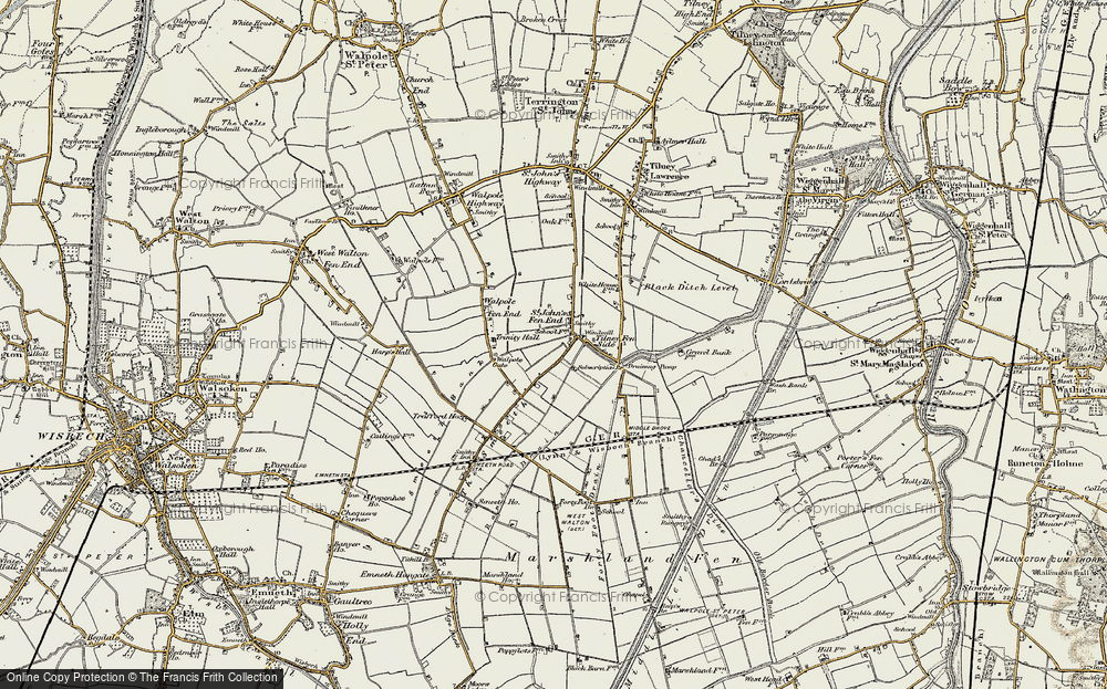 Old Map of St John's Fen End, 1901-1902 in 1901-1902