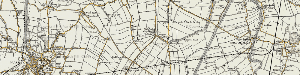 Old map of St John's Fen End in 1901-1902