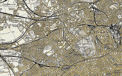 Old map of St John's Wood in 1897-1909