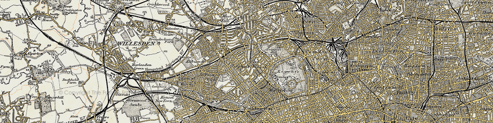 Old map of St John's Wood in 1897-1909