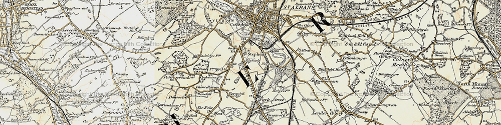 Old map of St Julians in 1897-1898