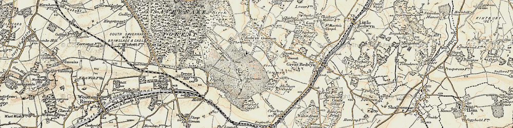 Old map of Bedwyn Common in 1897-1899
