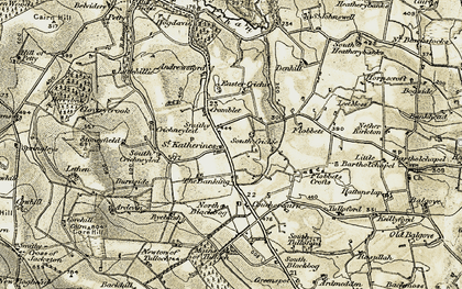 Old map of Auldkirk in 1909-1910