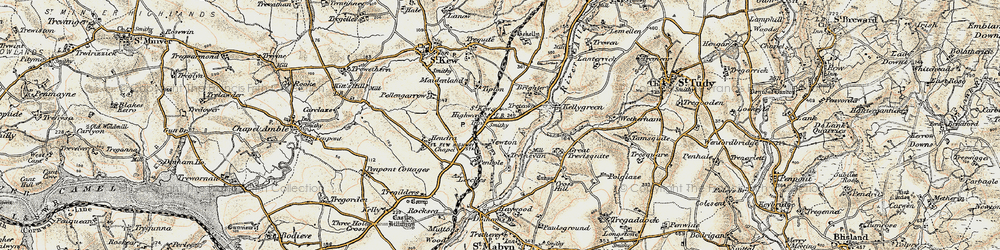 Old map of St Kew Highway in 1900