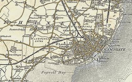 Old map of St Lawrence in 1898-1899