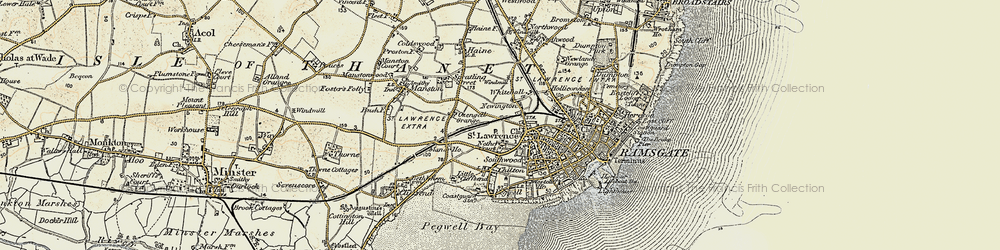 Old map of St Lawrence in 1898-1899