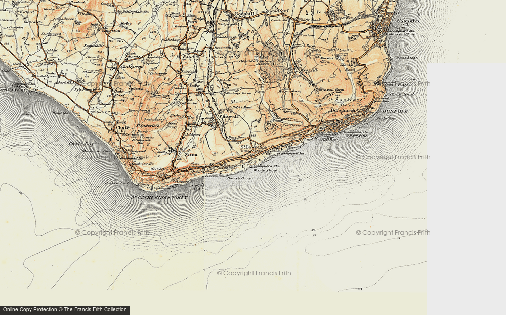 Old Map of Historic Map covering Binnel Point in 1899
