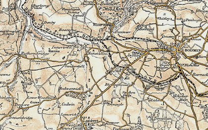 Old map of Laveddon in 1900