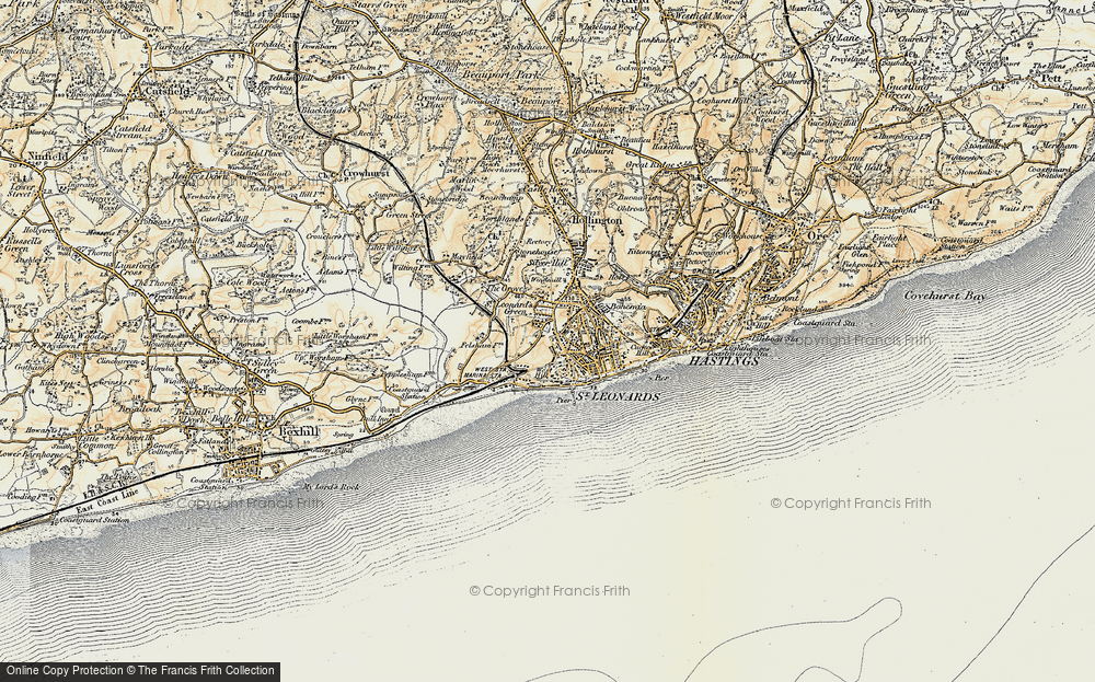 Old Map of St Leonards, 1898 in 1898
