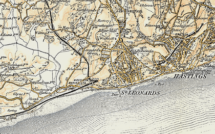 Old map of St Leonards in 1898