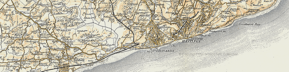 Old map of St Leonards in 1898