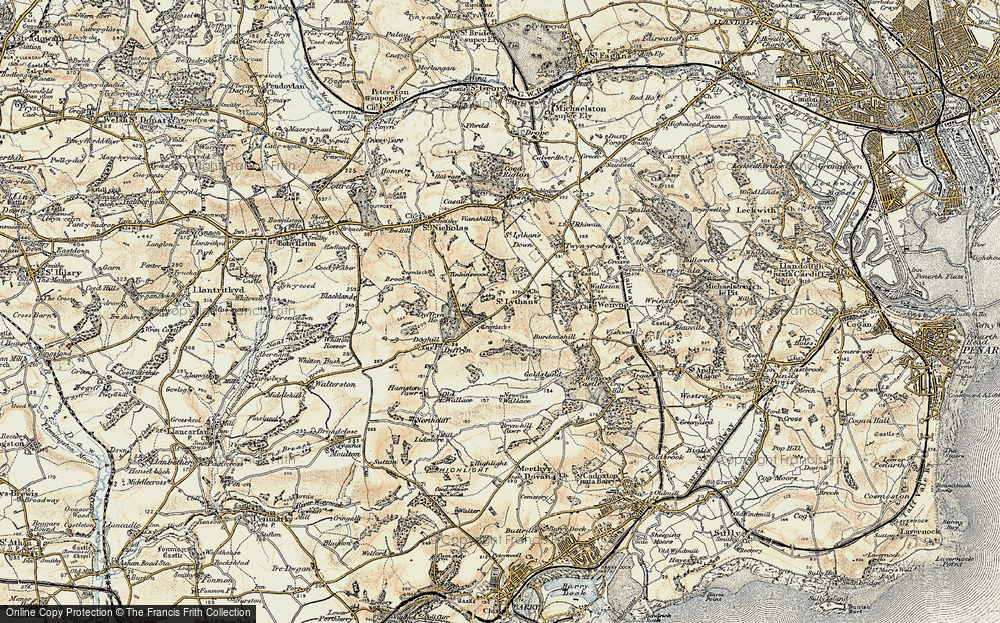 Old Map of St Lythans, 1899-1900 in 1899-1900