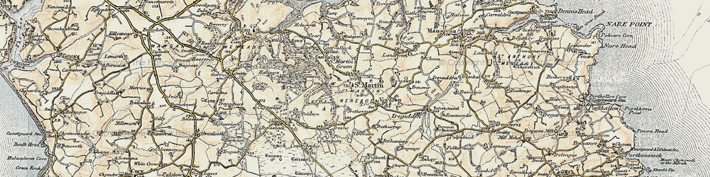 Old map of St Martin in 1900