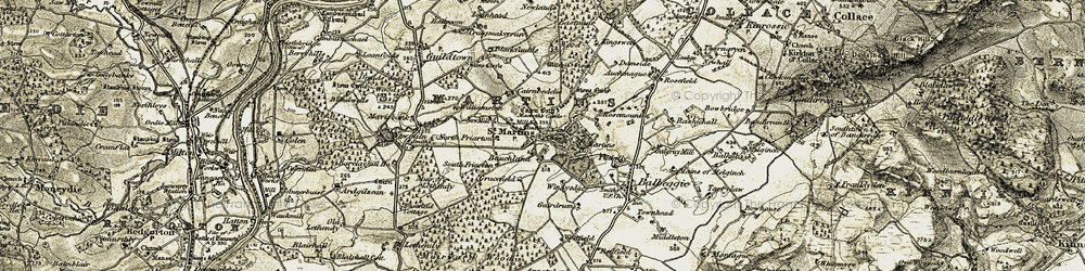 Old map of St Martins in 1907-1908