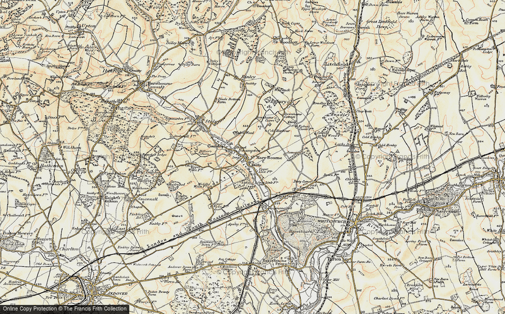 Old Map of St Mary Bourne, 1897-1900 in 1897-1900