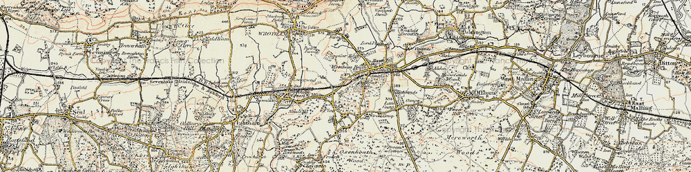 Old map of St Mary's Platt in 1897-1898