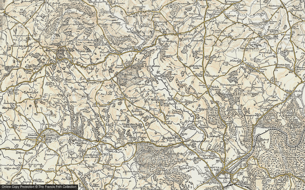 Old Map of Historic Map covering Llanrothal in 1899-1900