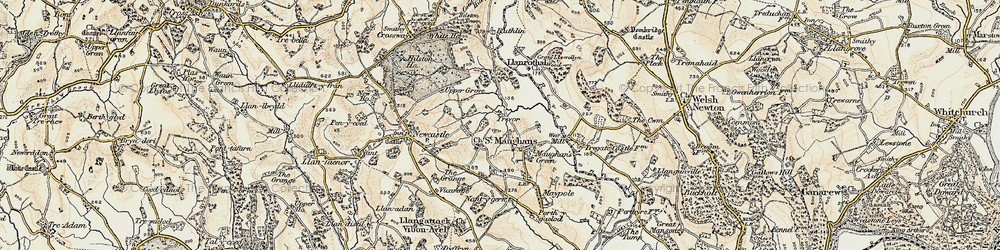 Old map of Llanrothal in 1899-1900