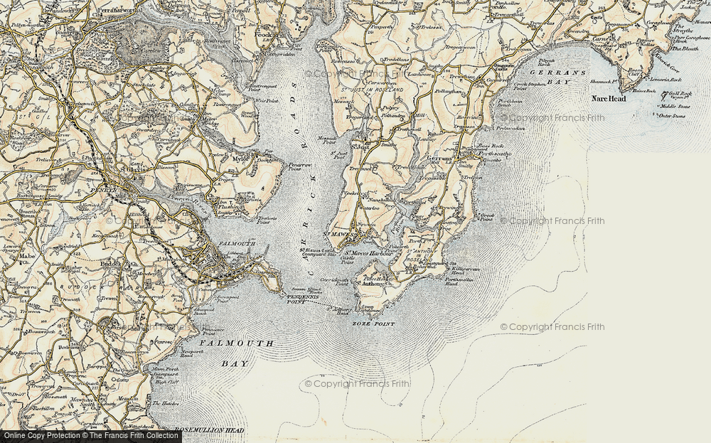 Old Map of St Mawes, 1900 in 1900